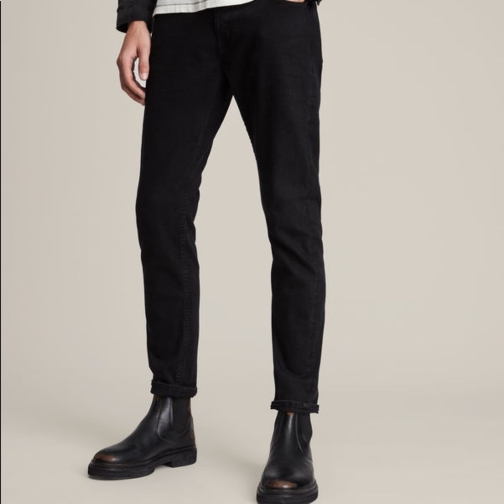 All Saints Rex Slim Fit Stretch Jeans Black